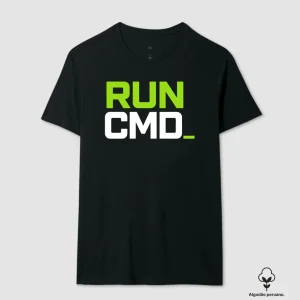 Camiseta Programador RUN CMD Algodão Peruano