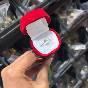 Anel de Noivado Fino | Moeda Antiga Banhada a Ouro 18K com Zircônia