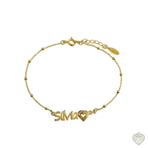Pulseira Personalizada em Prata Dourada