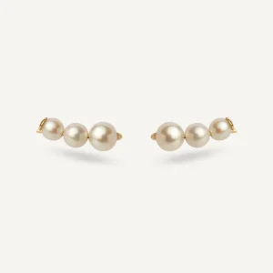 Brinco Earcuff Orla em Ouro 18K e Pérolas