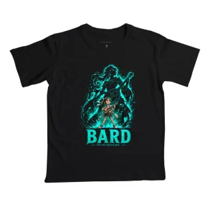 Camiseta Infantil RPG Pequena Bard Vista Seu Universo Geek