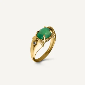 Anel Vênus em Ouro 18K e Esmeralda