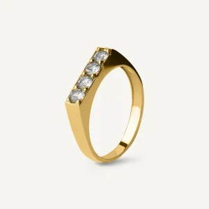 Anel Oli em Ouro 18K e Safiras Brancas