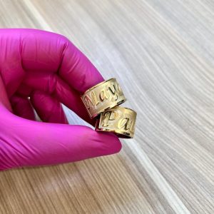 Alianças de Casamento Alto Luxo | Fosco Lixado | Gravação CNC