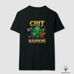 Camiseta RPG Crit Happens Algodão Peruano