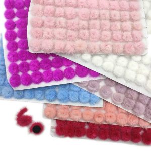 Aplique Pompom Achatado Pelo Aberto Para Laços e Tiaras