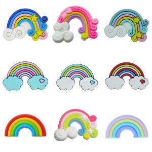 Apliques Emborrachado Para Laços e Tiaras Arco-íris