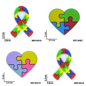 Apliques Emborrachado Para Laços e Tiaras Autismo