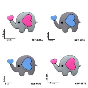 Apliques Emborrachado Para Laços e Tiaras Elefante C/5PÇs