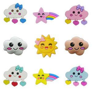 Apliques Emborrachado Para Laços e Tiaras Nuvem Estrela Sol