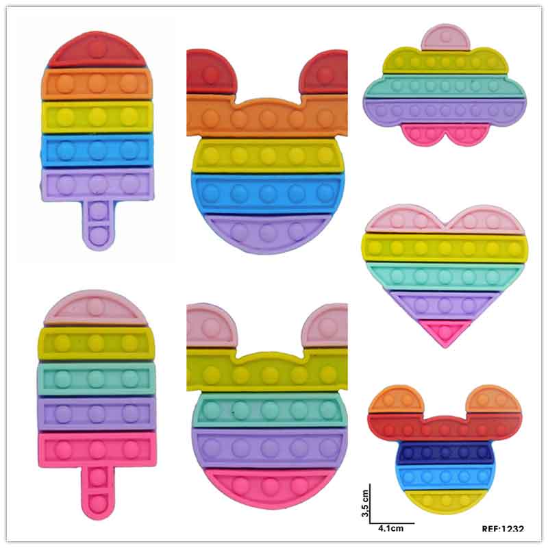 Apliques Emborrachado Para Laços e Tiaras Pop It C/5PÇS - Image 2