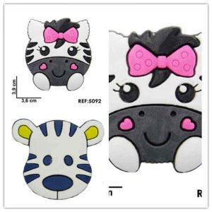 Apliques Emborrachado Para Laços e Tiaras Zebra C/5PÇS