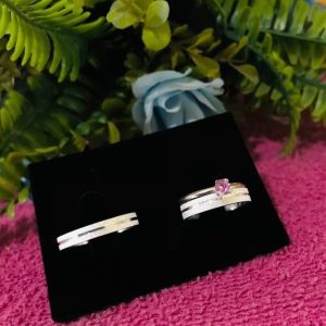 Alianças de Namoro 3mm em Prata 950 | Modelo Sabrina 02 | Diamantado com 1 Friso Central