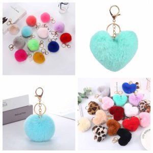 Chaveiro Pompom de Pelúcia Macio Para Pendurar Bolsas, Mochilas, Chave De Casa, Do Carro