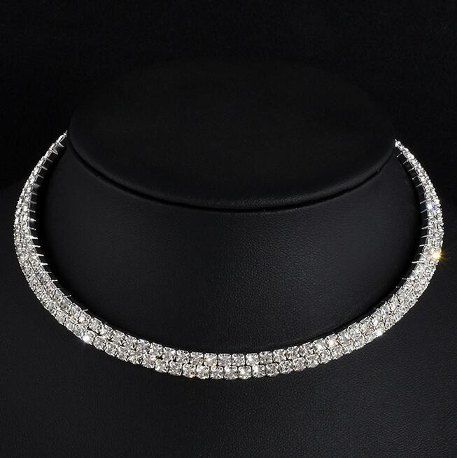 Colar feminino com strass colar de crista para casamento e festa de noiva - Image 3
