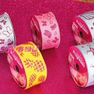 Fita De Gorgurão Progresso Estampada Glitter 38mm N°9