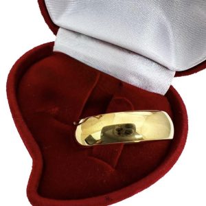 Aliança Individual em Aço Cirúrgico Banhada a Ouro 18K | Modelo Tradicional 6mm Anatômico