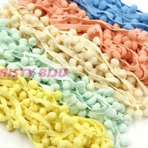 Fita Grelot Pompom Rolo Varias Cores