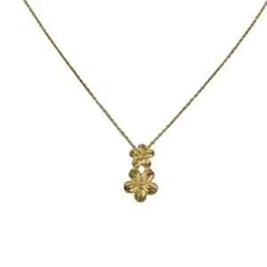 Conjunto Flores em Prata Banhada a Ouro