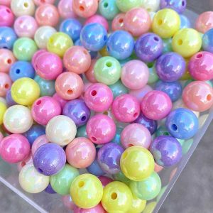 Miçanga Bola 7,5mm Irisada Furta cor com furo Várias Core