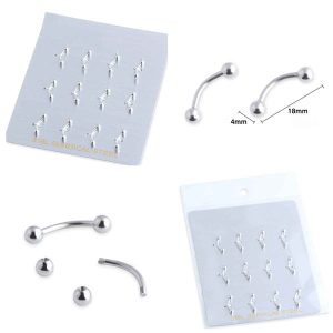 Piercing Sombrancelha Orelha 1mm Aço Cirúrgico