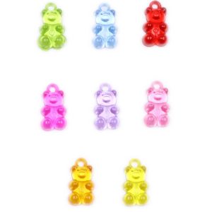 Pingente de ursinho Acrílico de transparente Gummy Bear Colorido