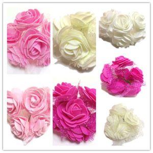Rosas De Eva Com Cabo Arranjo Flores 6pçs