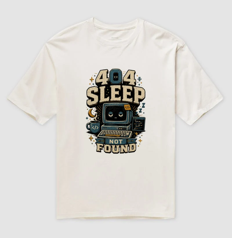 Camiseta 404 Sleep Not Found Oversized - Image 4