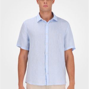 Camisa Masculina Manga Curta Cannes Linen – Azul Claro Camisa Masculina Manga Curta Cannes Linen Azul Claro 6