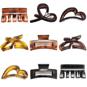 Pregadeira Piranha Presilha de Cabelo em Acrílico Elegantes – Acetato Tartaruga