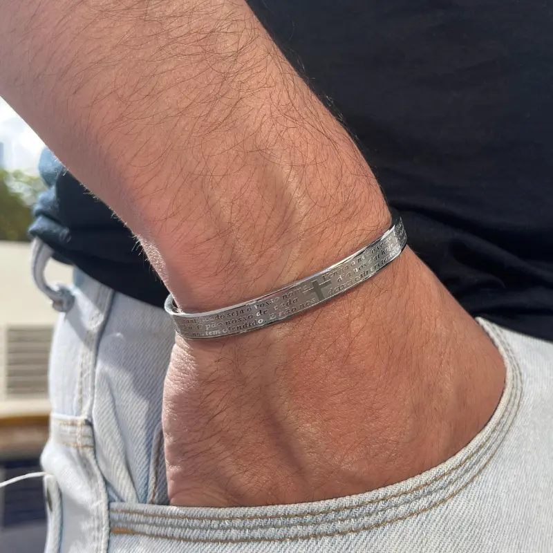 Bracelete Ajustável Oração Pai Nosso - Image 4