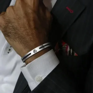 Bracelete Elegante Viking Aço Inox
