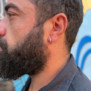 Par de Brincos Masculino Torcido Aço Inoxidável