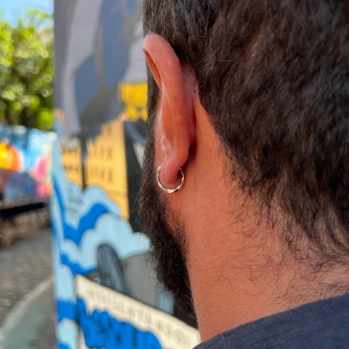 Par de Brincos Masculino Torcido Aço Inoxidável - Image 3