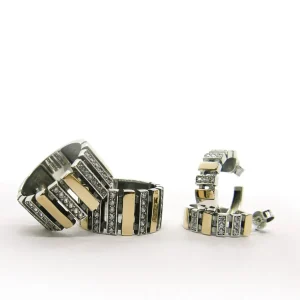 Conjunto em Prata e Ouro de 9k