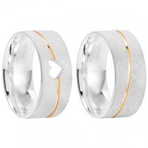 Alianças De Namoro Prata 950 Personalizado 8mm MOD 001