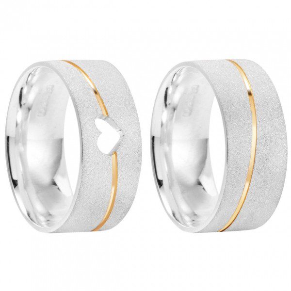 Alianças De Namoro Prata 950 Personalizado 8mm MOD 001 - Image 2