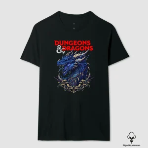 Camiseta Dungeons and Dragons Dragão Elétrico Algodão Peruano