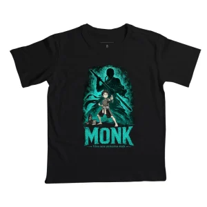 Camiseta Infantil RPG Pequeno Monk Vista Seu Universo Geek