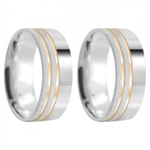 Alianças De Namoro Prata 950 Personalizado 8mm Mod 006