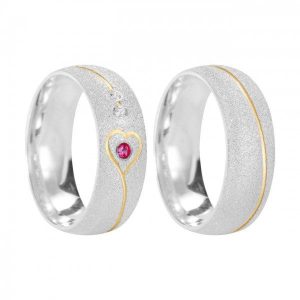 Alianças De Namoro Prata 950 Personalizado 8mm Mod 013