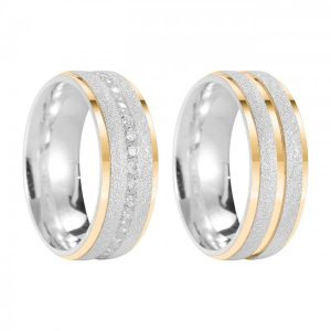 Alianças De Namoro Prata 950 Personalizado 8mm Mod 009