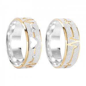 Par De Alianças Prata 950 8mm – Modelo Paty