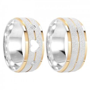Alianças De Namoro Prata 950 Personalizado 8mm Mod 007