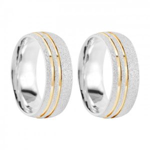 Alianças De Namoro Prata 950 Personalizado 8mm Mod 010