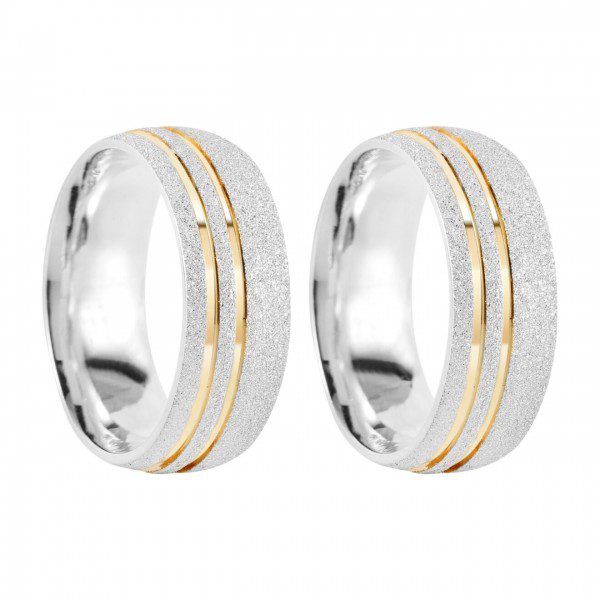 Alianças De Namoro Prata 950 Personalizado 8mm Mod 010 - Image 2