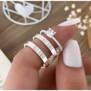 Alianças de Namoro em Prata 950 3mm | Modelo Maisa | Reto Anatômico