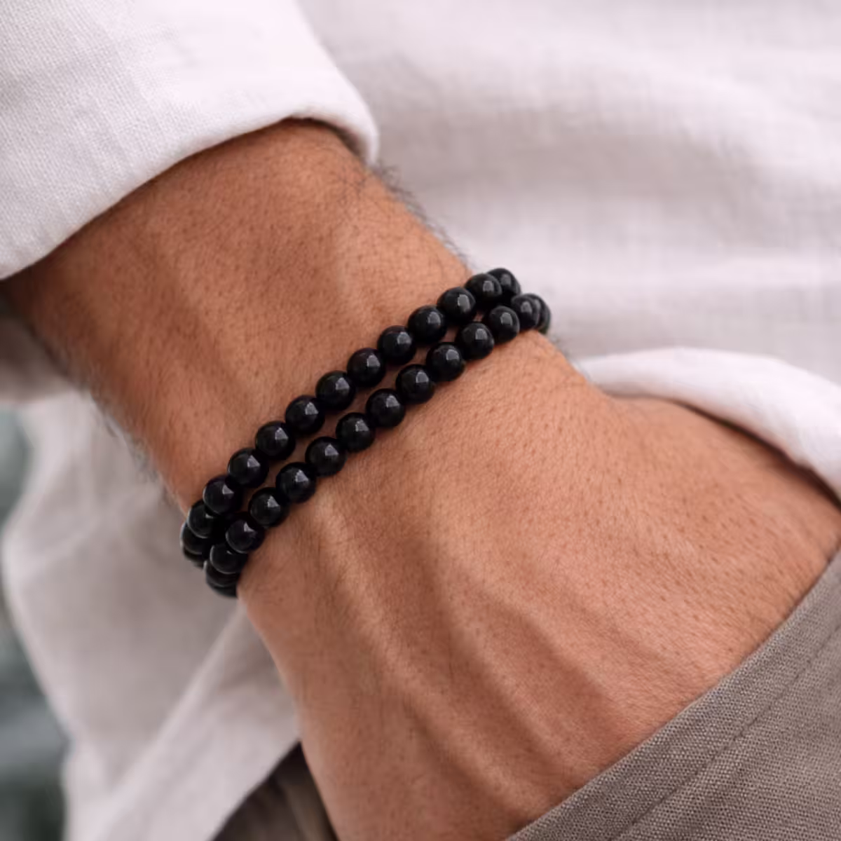 Kit Pulseira Masculina Ônix 6 mm