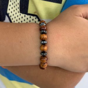 Pulseira Masculina Infantil Wood Metal