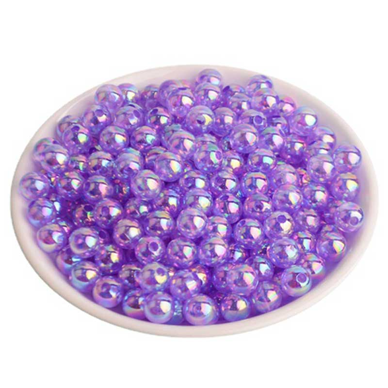 Miçanga Passante Bola 6mm Irisada Transparente Furta cor com furo Várias Core - Image 3